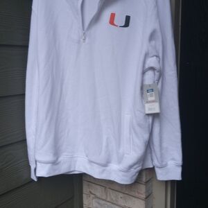 MIAMI WHITE HURRICANES TORTUGAS LOGO QUARTER ZIP JACKET